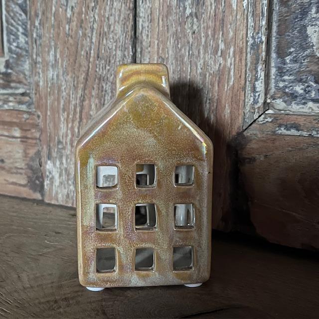 Theelicht huisje beige. afbeelding 2